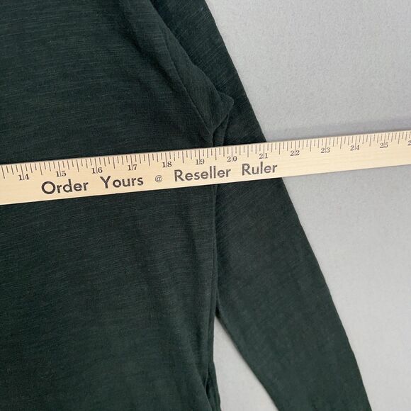 Three Bird Nest Cardigan Womens Small Forest Green Long Open Duster Pocket Drape - Picture 12 of 14